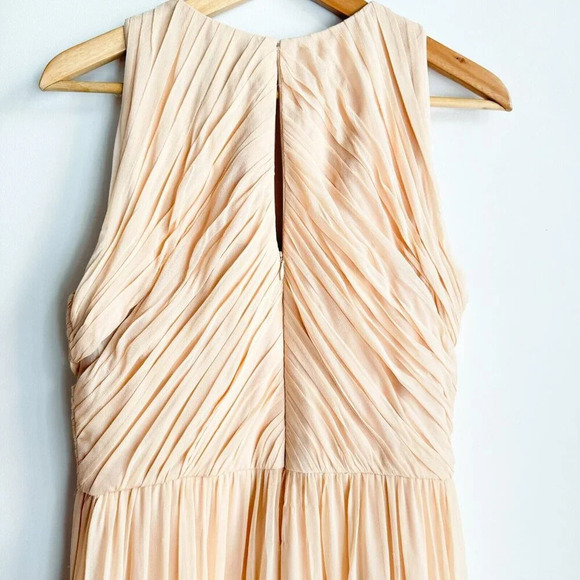 Anthropologie BHLDN Aurelie Light  Blush Pink Silk Gown 8 - Picture 8 of 10